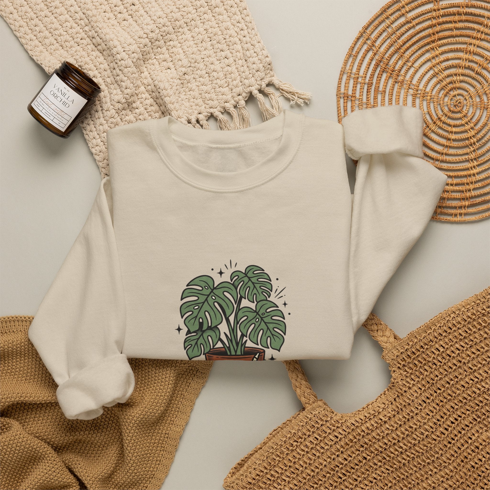 Plant Dad Tattoo-Inspired Sweatshirt | Traditional Flash Plant Lover Crew
