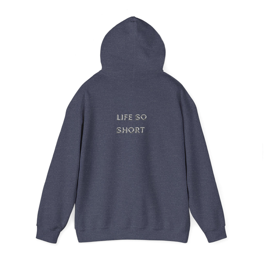 Hoodie — 'Life So Short' Minimal Logo Black Pullover
