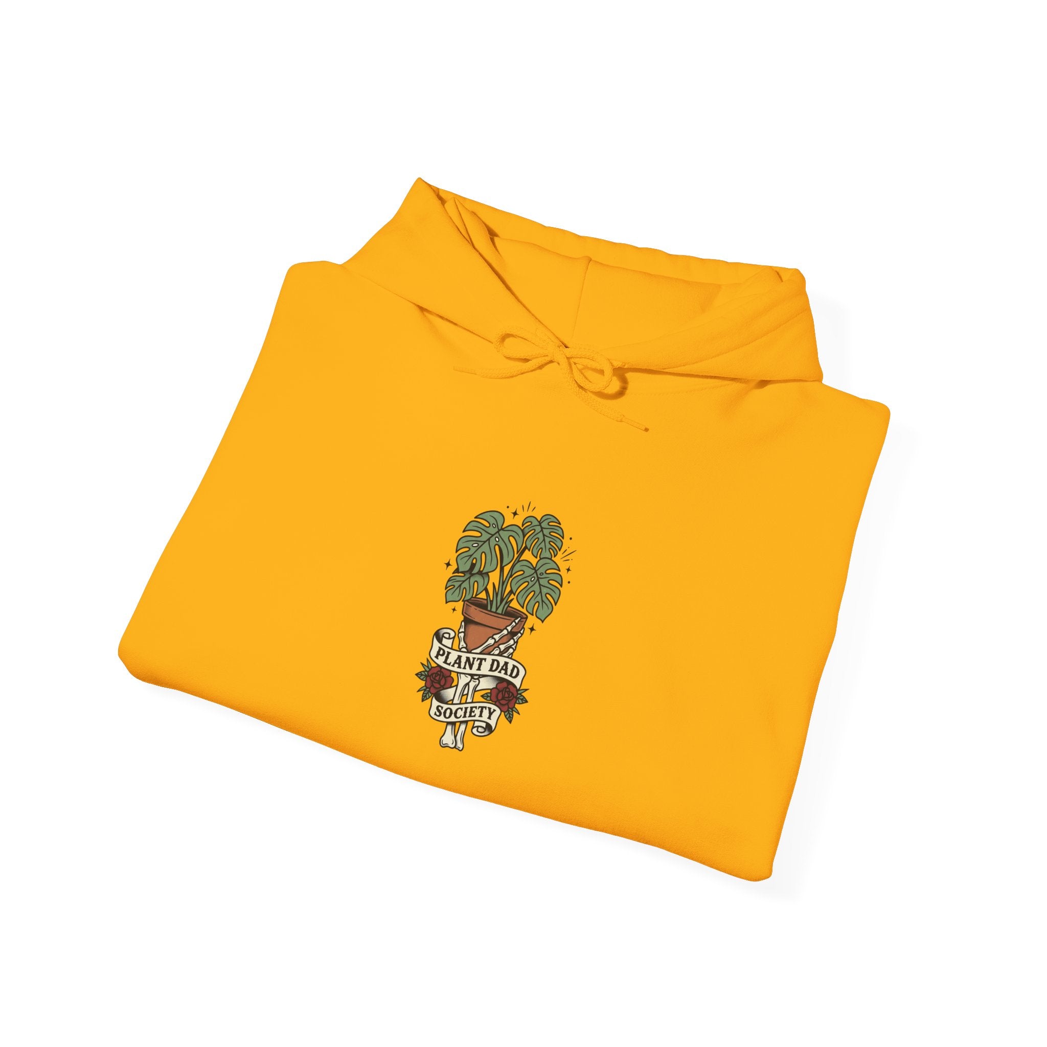 Potted Monstera Traditional Tattoo Hoodie | Vintage Flash Plant Illustration