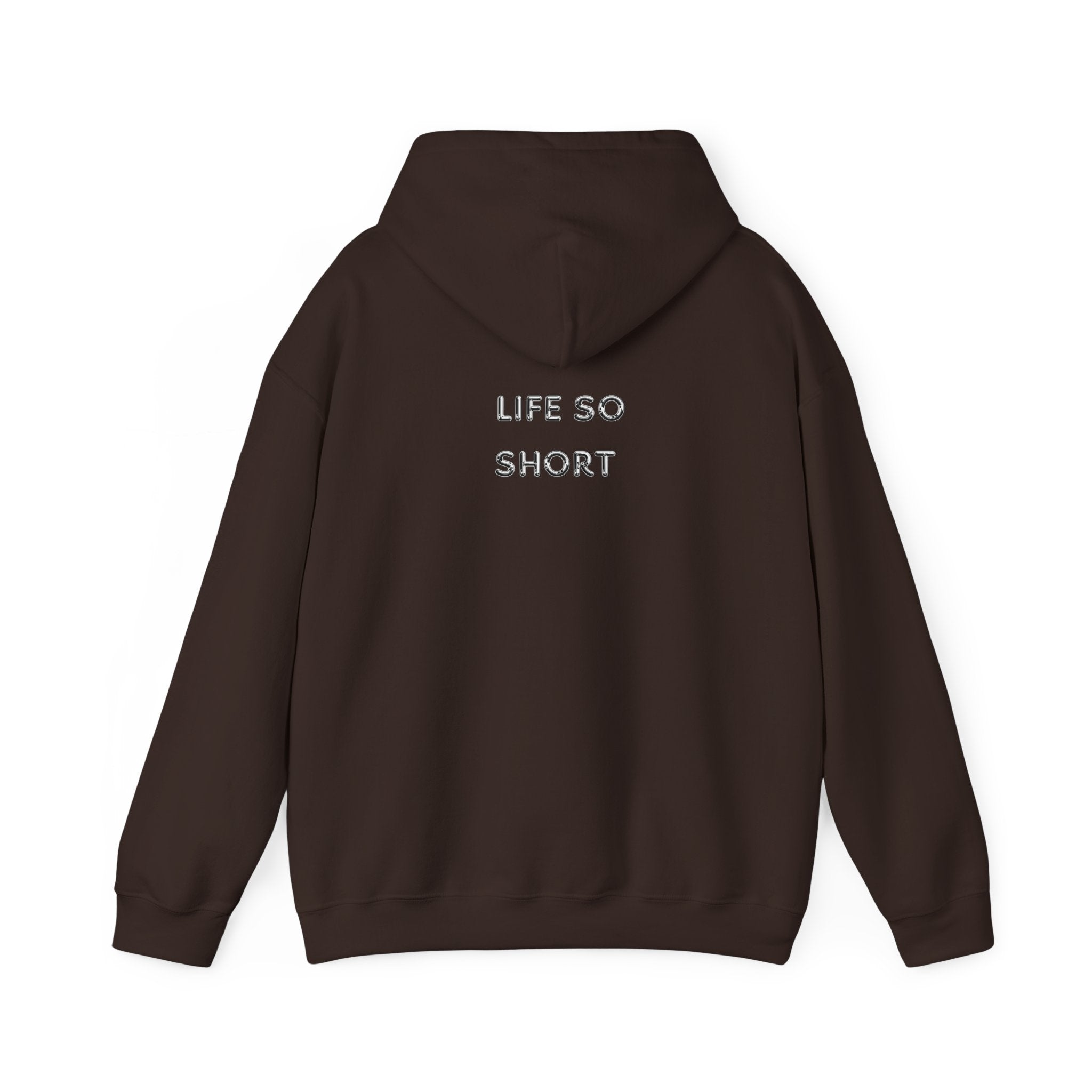 Hoodie — 'Life So Short' Minimal Logo Black Pullover