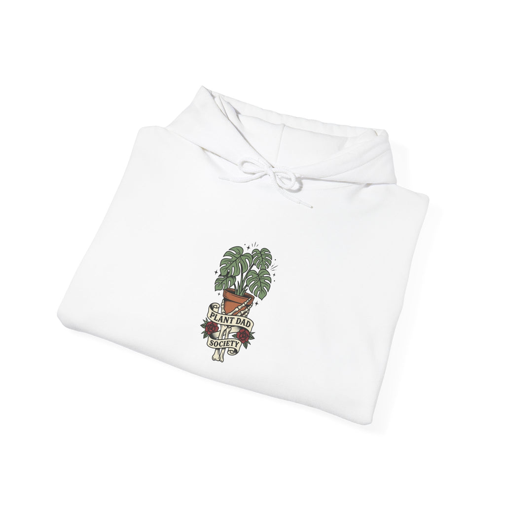 Potted Monstera Traditional Tattoo Hoodie | Vintage Flash Plant Illustration