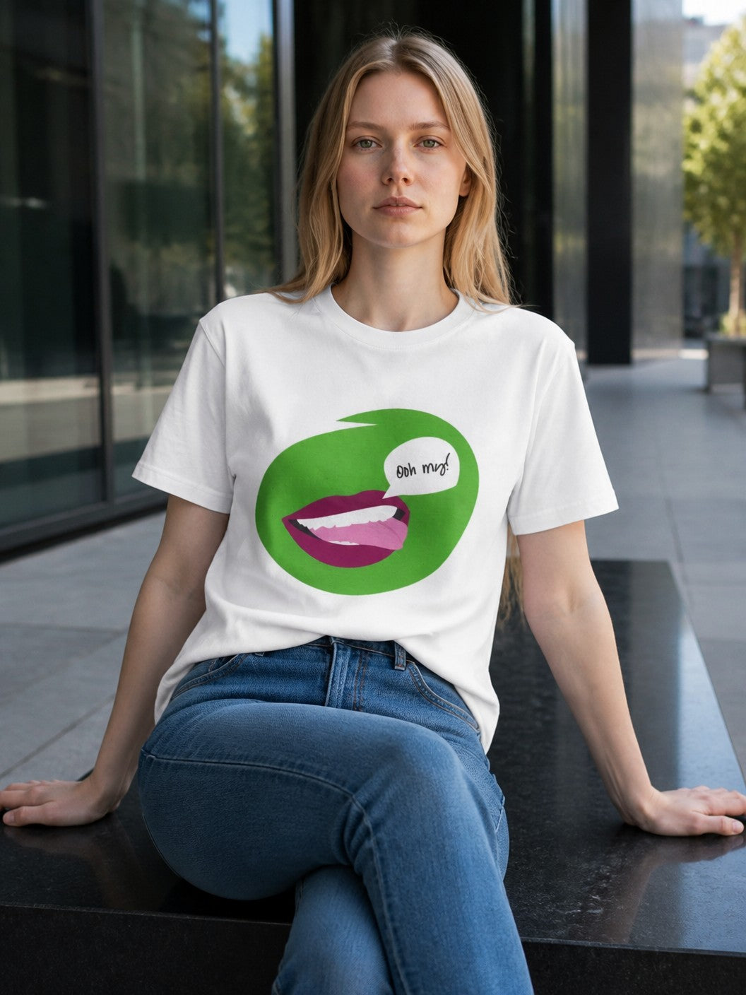 Graphic Tee — 'Bite Me!' Pop Art Lips T-Shirt