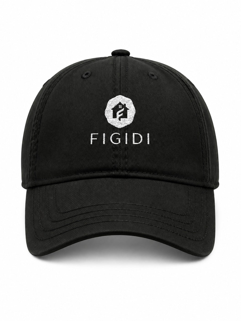 Distressed Embroidered Dad Hat — 'FIGIDI' Logo Front & 'STAY REAL' Back