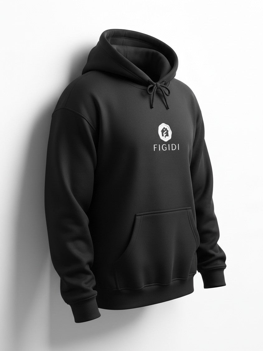 Hoodie — 'Life So Short' Minimal Logo Black Pullover